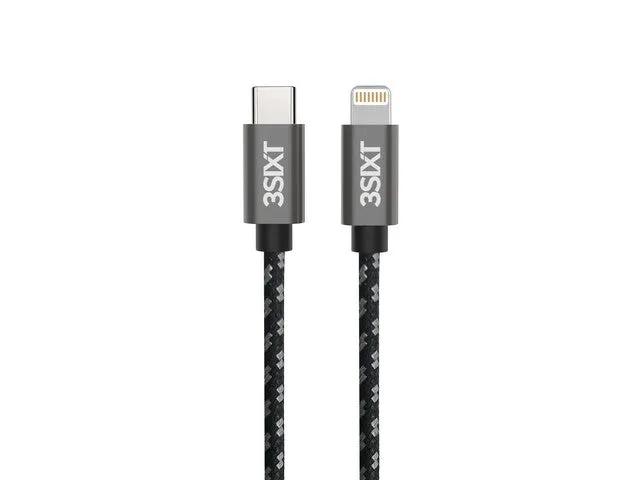 3sixT BLACK Cable - USB-C to Lightning - 1m