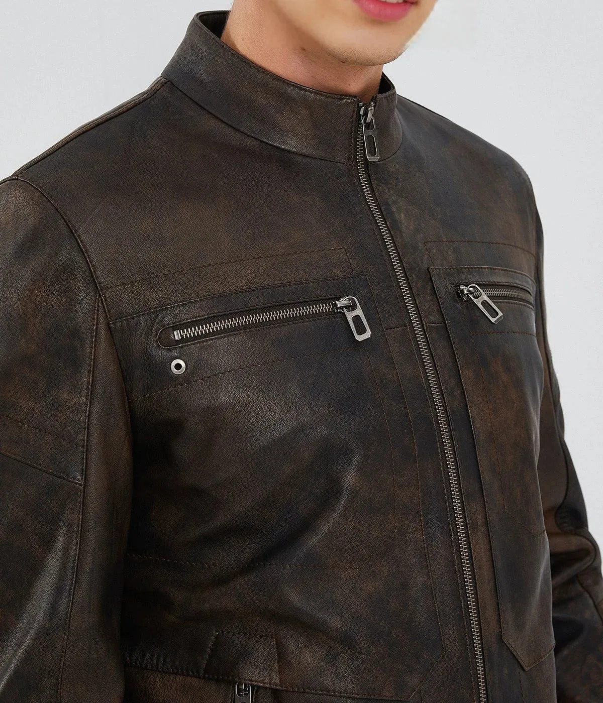 Bohemia | Men's Vintage Brown Sheepskin Leather Jacket