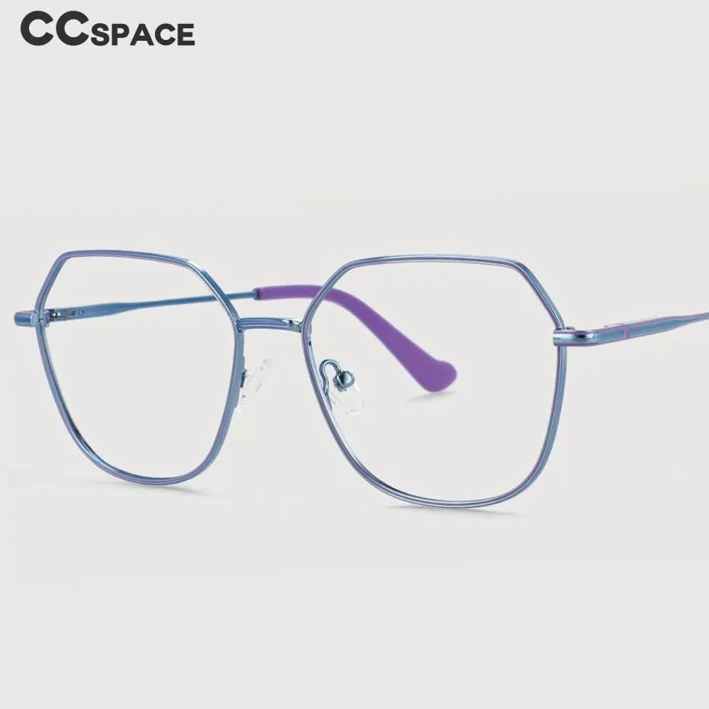 CCspace Unisex Full Rim Polygon Oval Alloy Frame Eyeglasses 53996