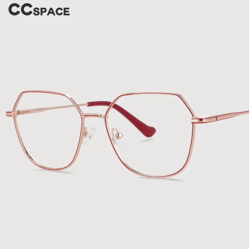 CCspace Unisex Full Rim Polygon Oval Alloy Frame Eyeglasses 53996