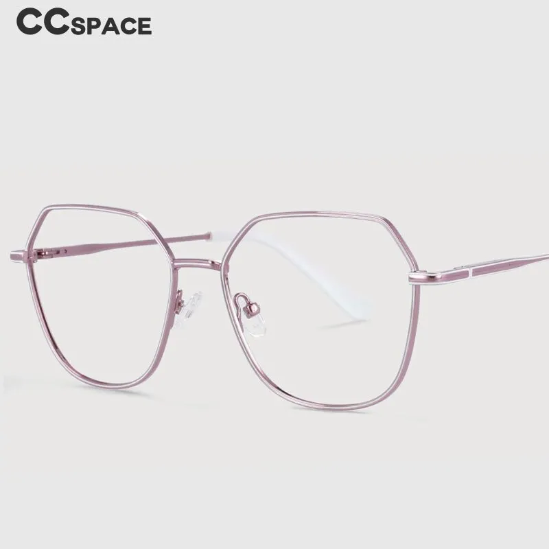 CCspace Unisex Full Rim Polygon Oval Alloy Frame Eyeglasses 53996