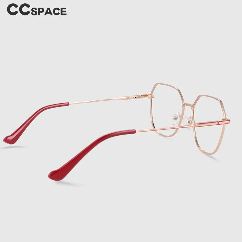 CCspace Unisex Full Rim Polygon Oval Alloy Frame Eyeglasses 53996