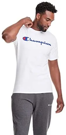 Champion Men's  Script Logo Classic Graphic Tee