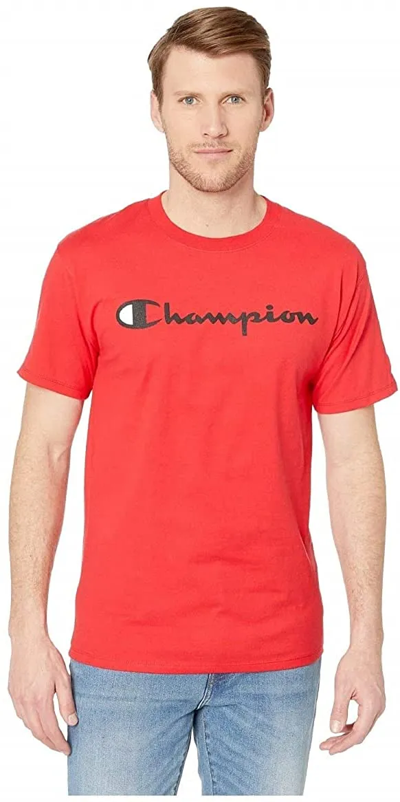 Champion Men's  Script Logo Classic Graphic Tee