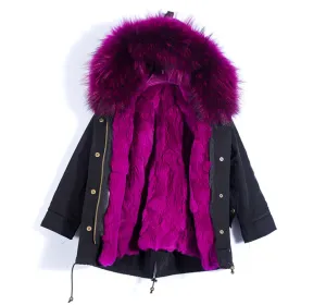 Children's Fur Lined Black Parka