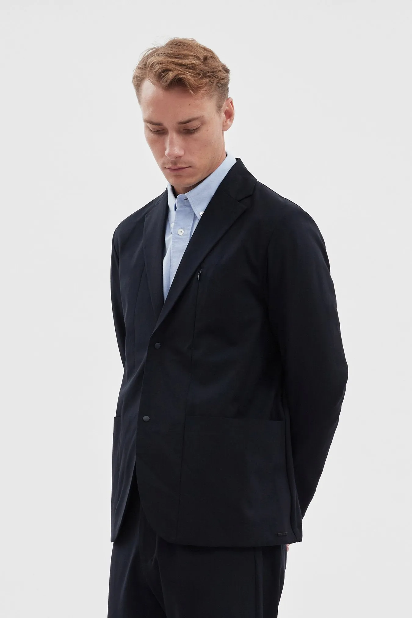 Emil Cordura Tech Wool Blazer Dark Navy