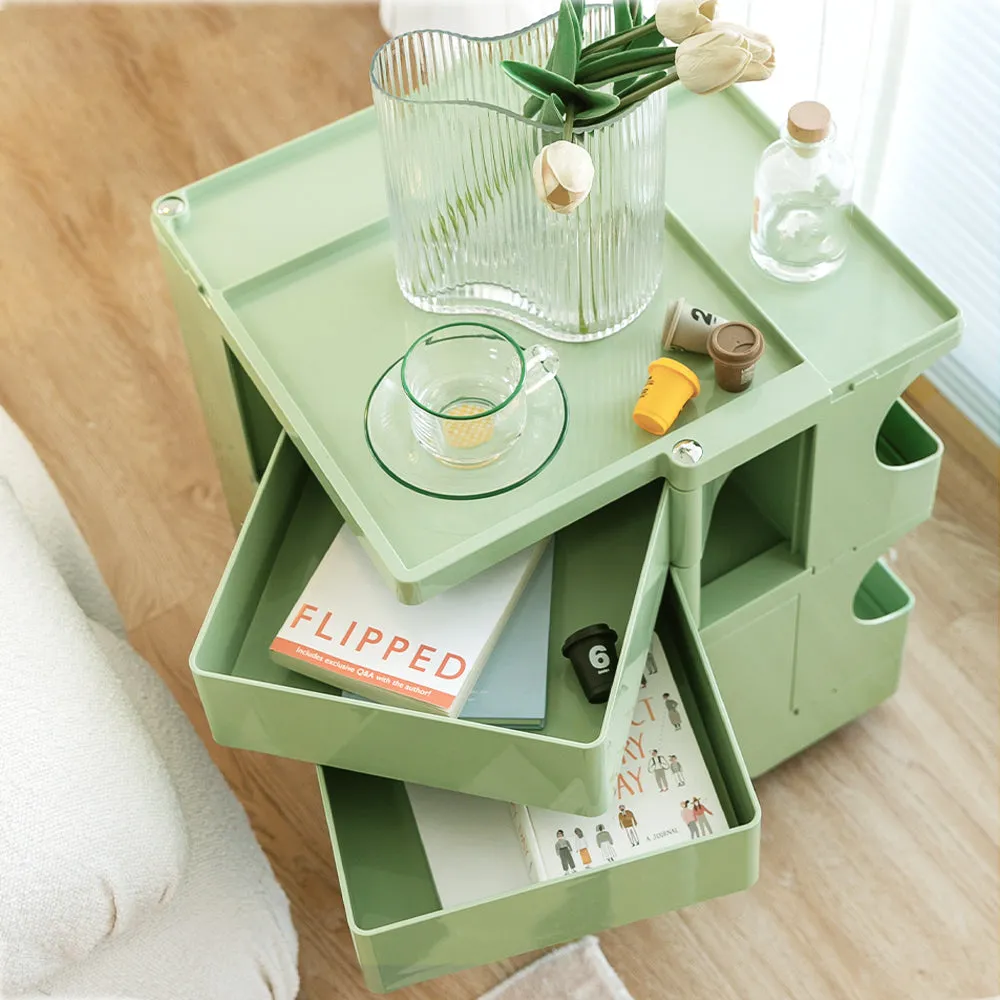 Green 3-Tier Storage Trolley with Wheels - ArtissIn