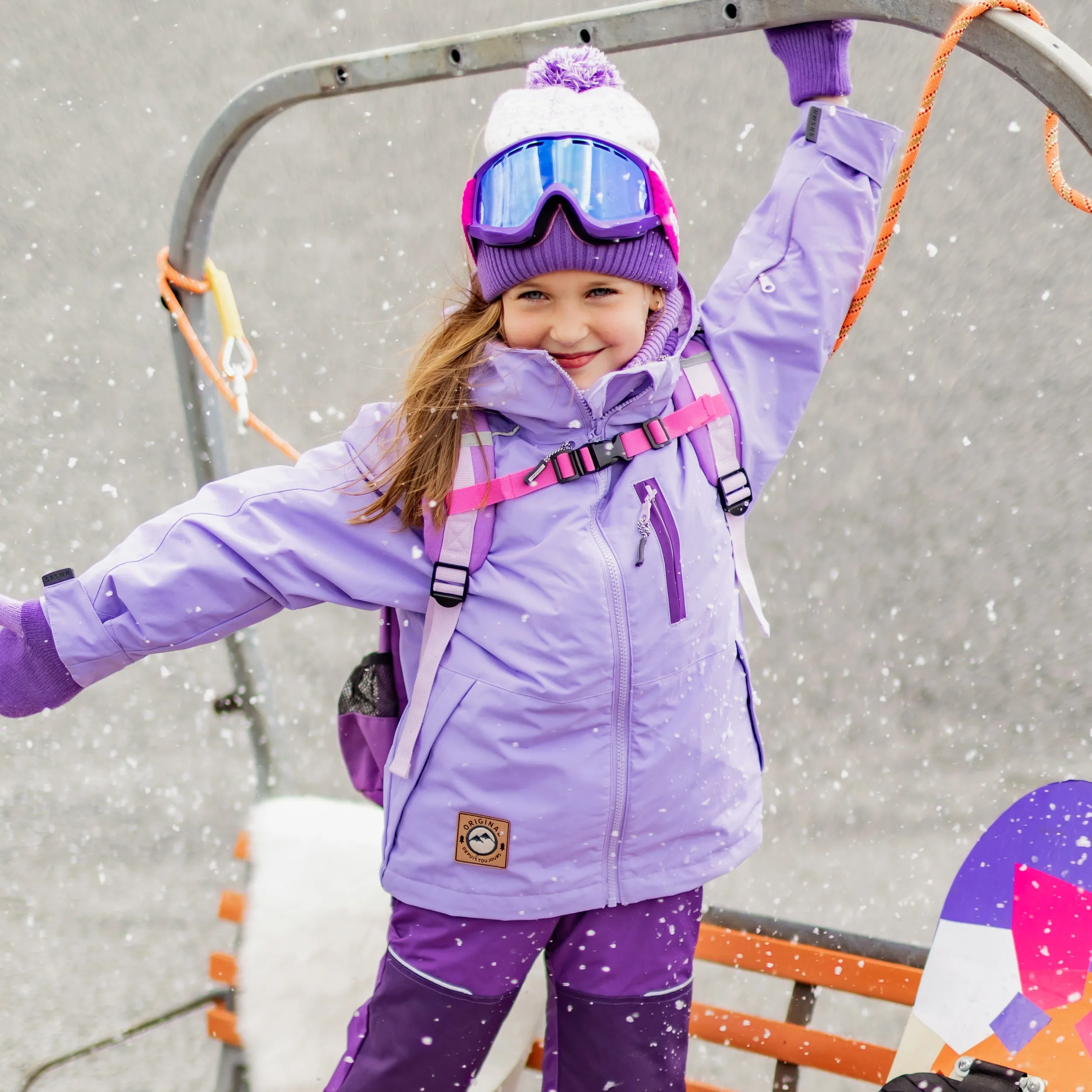 Habit de neige 3 en 1 lilas et mauve, enfant|| 3-in-1 snowsuit lilac and purple, child