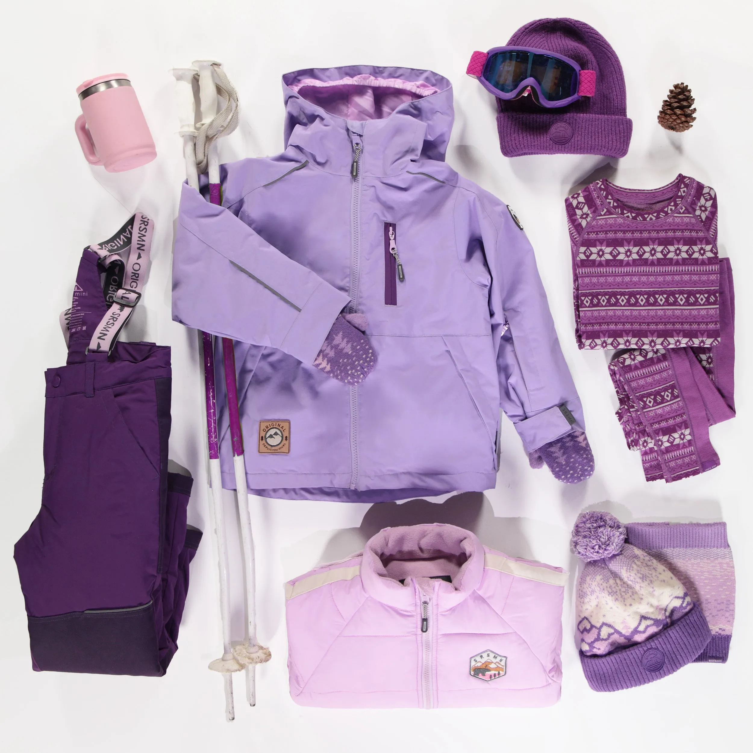 Habit de neige 3 en 1 lilas et mauve, enfant|| 3-in-1 snowsuit lilac and purple, child