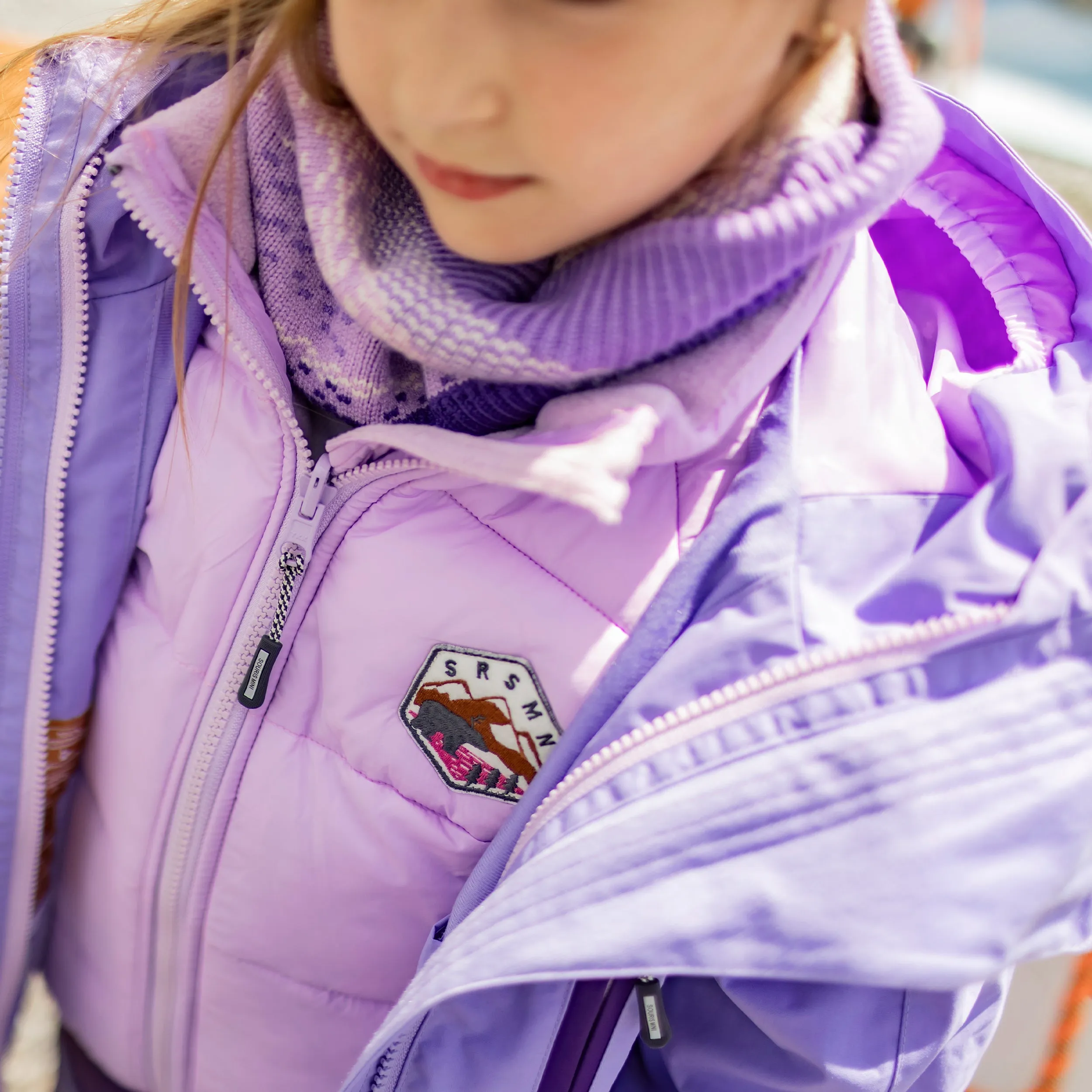 Habit de neige 3 en 1 lilas et mauve, enfant|| 3-in-1 snowsuit lilac and purple, child