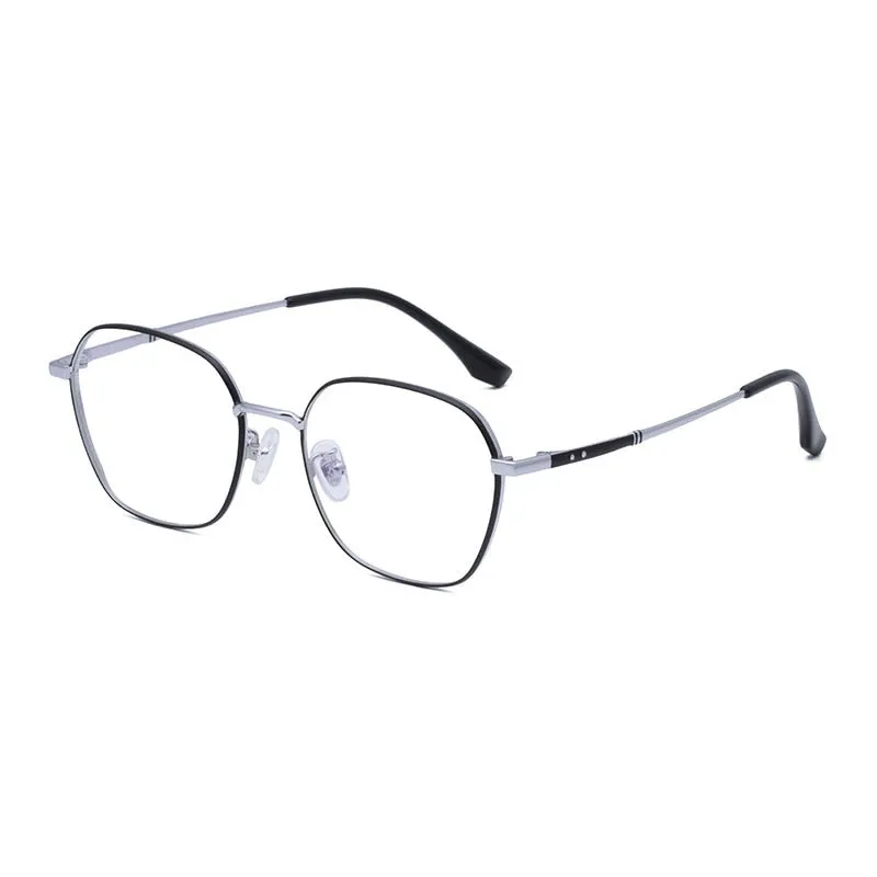 Hotony Unisex Full Rim Polygon Round Titanium Eyeglasses 8009