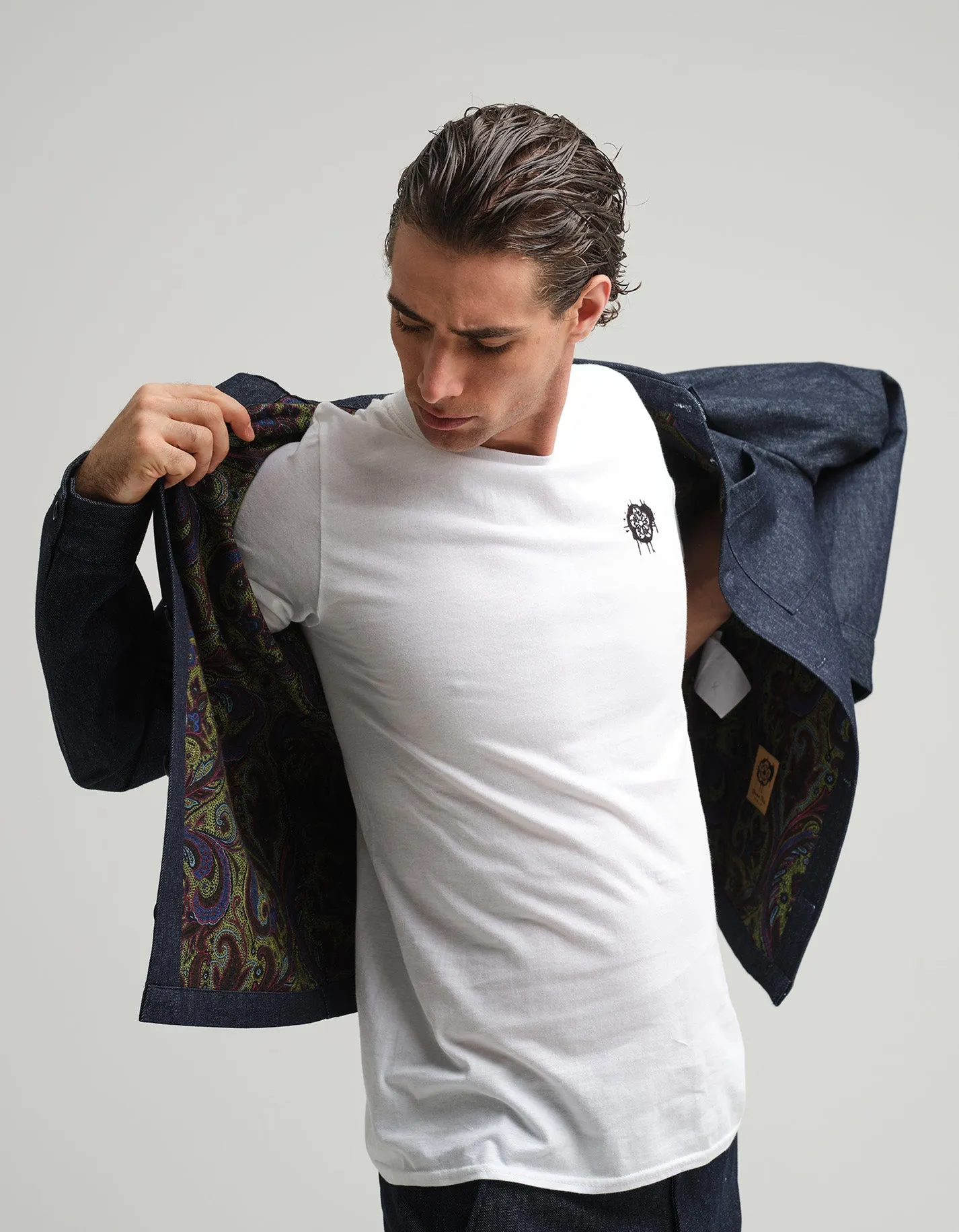 Indigo Denim & Paisley Shacket GOLD