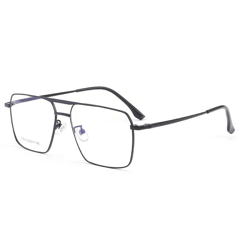 KatKani Unisex Full Rim Square Alloy Double Bridge Eyeglasses 8219