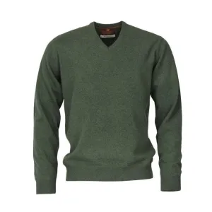 Laksen Yates V Neck Mens Lambswool Jumper - Forester