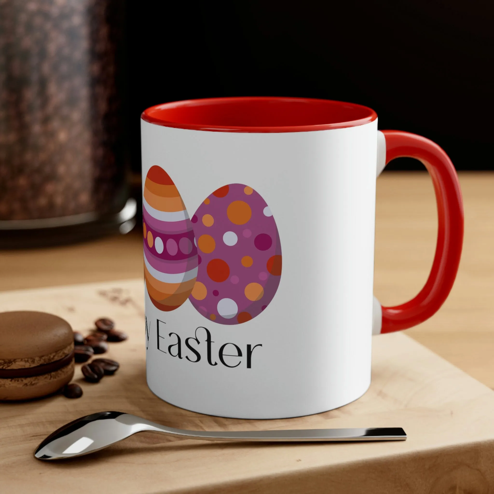 Lesbian Flag Accent Coffee Mug Easter Festival - Happy Easter