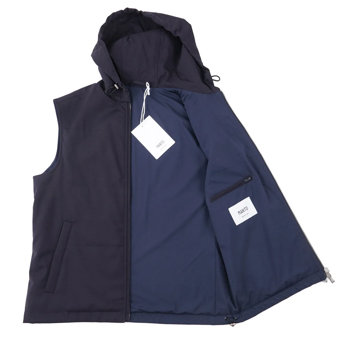 Lightweight Insulated Wool Vest with Hood