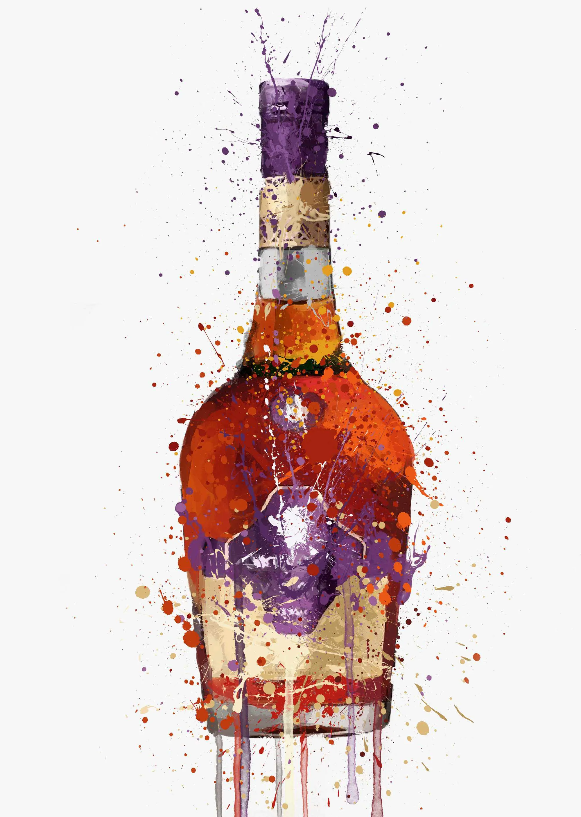 Liquor Bottle Wall Art Print 'Maple'