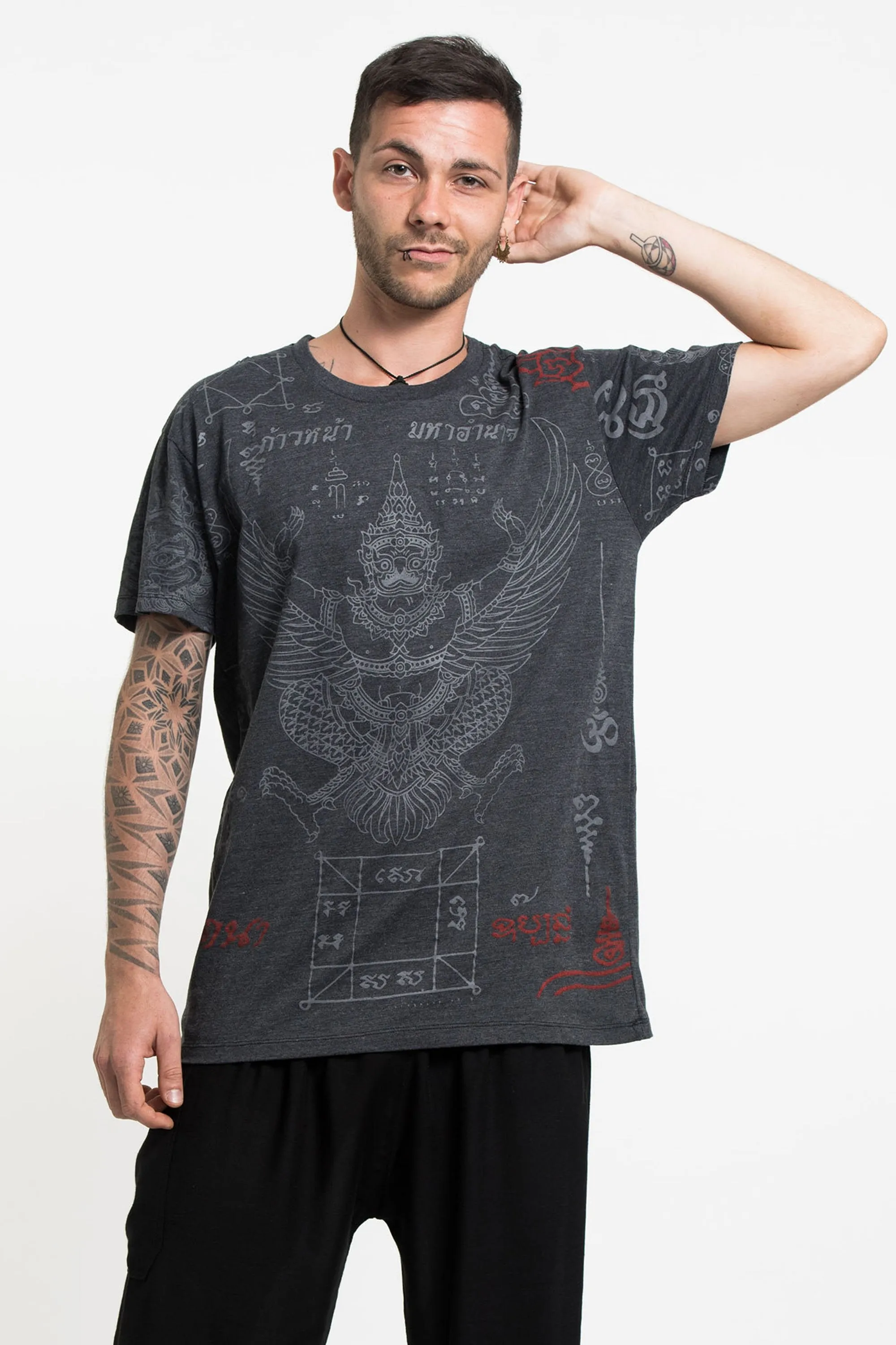 Mens Garuda Tattoo T-Shirt in Black