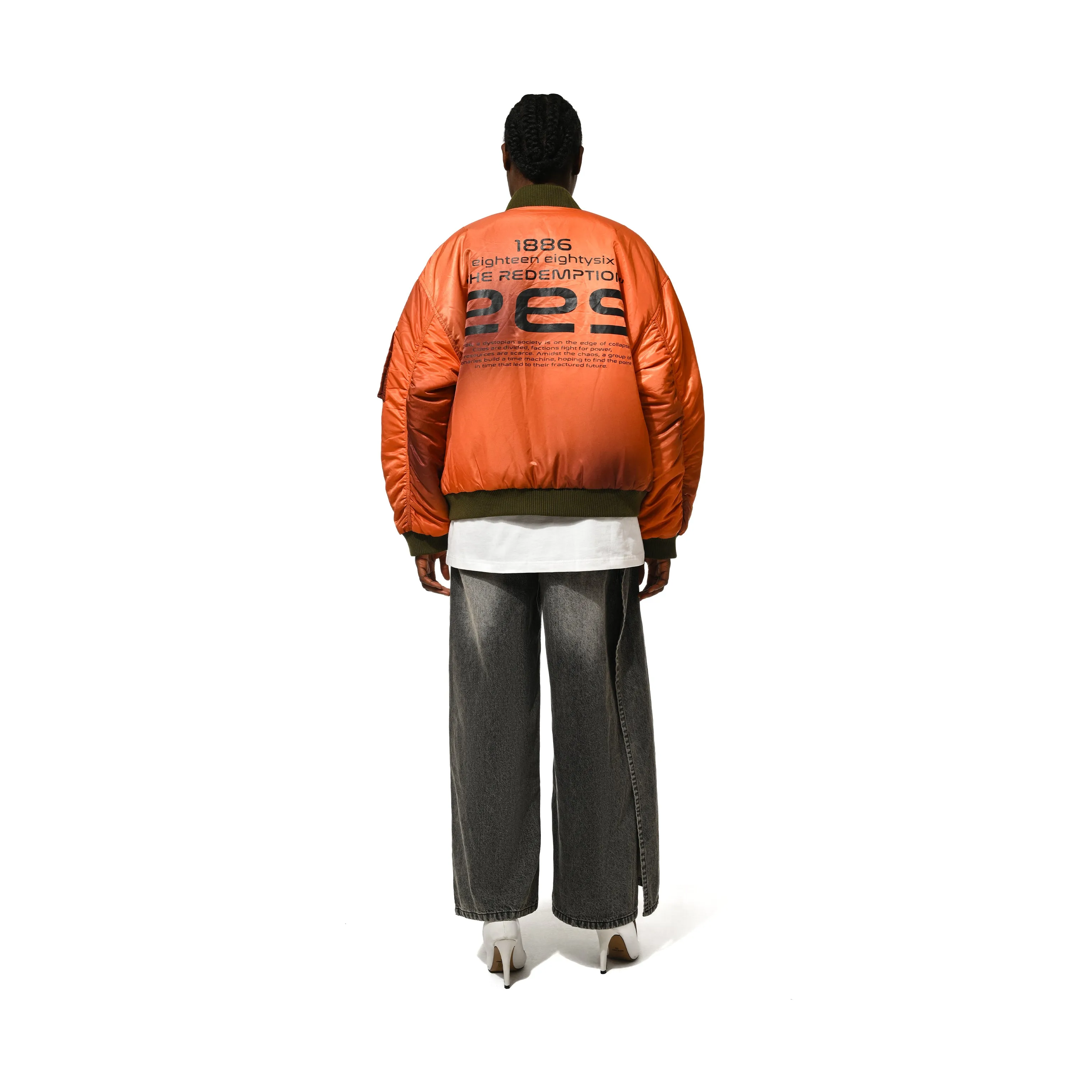 REVERSIBLE BOMBER - GREEN/ ORANGE