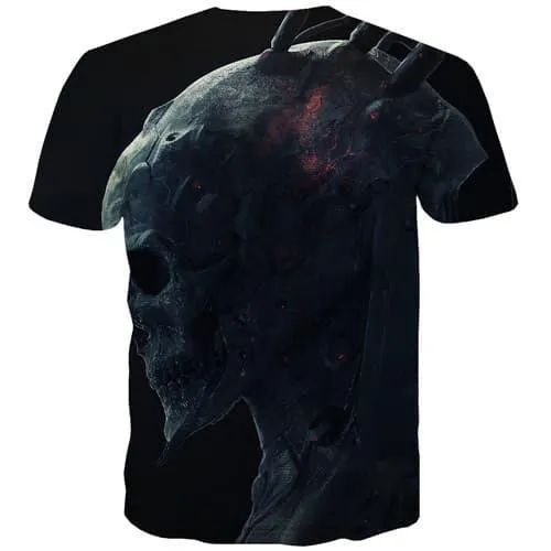 Skull T-shirt Men Flame Tshirts Cool Abstract T-shirts Graphic Hip Hop T-shirts 3d Gothic Tshirt Printed Short Sleeve T shirts