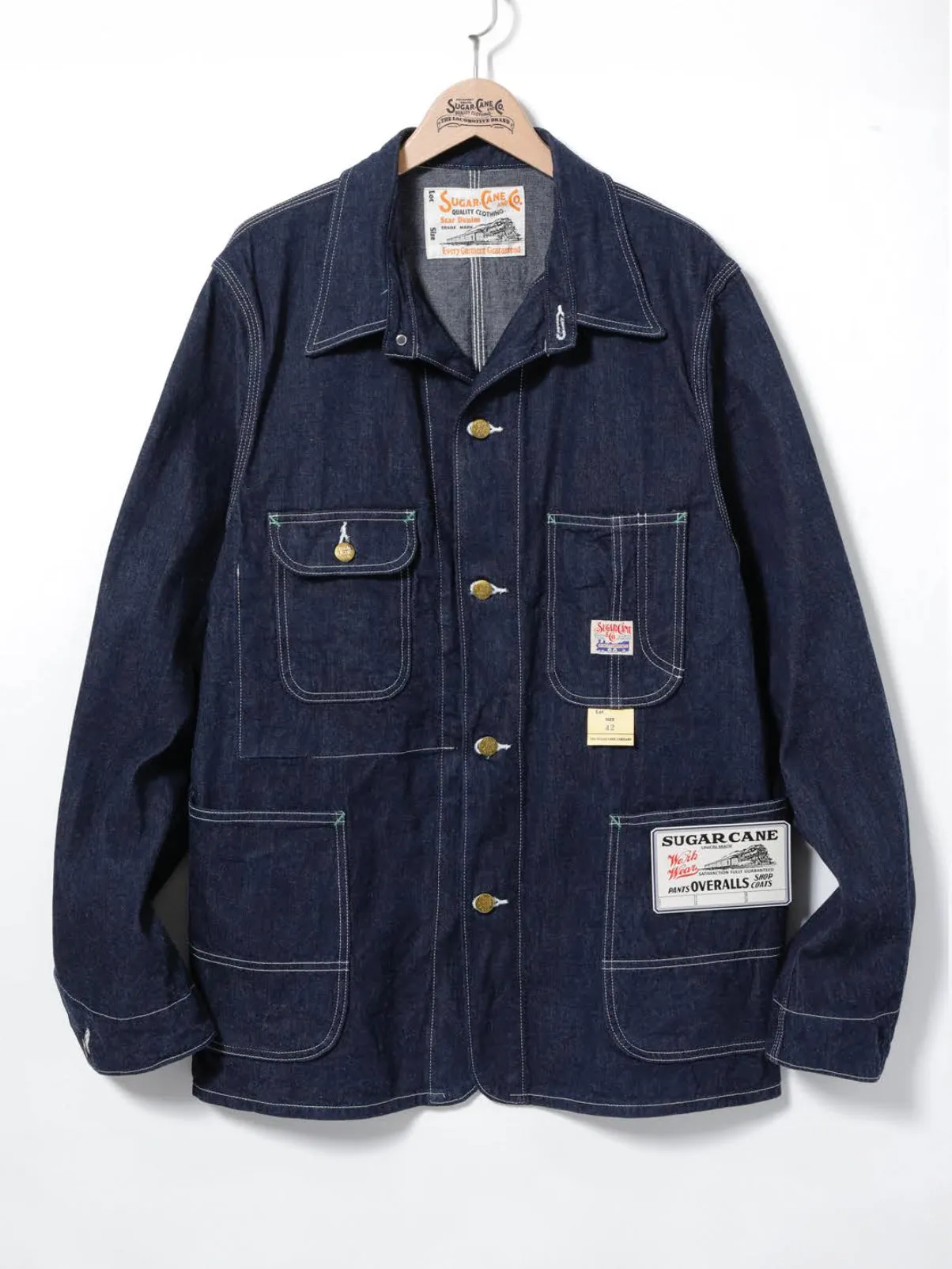 Sugar Cane, 1920's Work Coat, 11oz Blue Denim