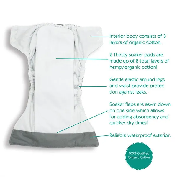 Thirsties Natural AIO One Size Cloth Nappy - Hook and Loop - Adventure Trail